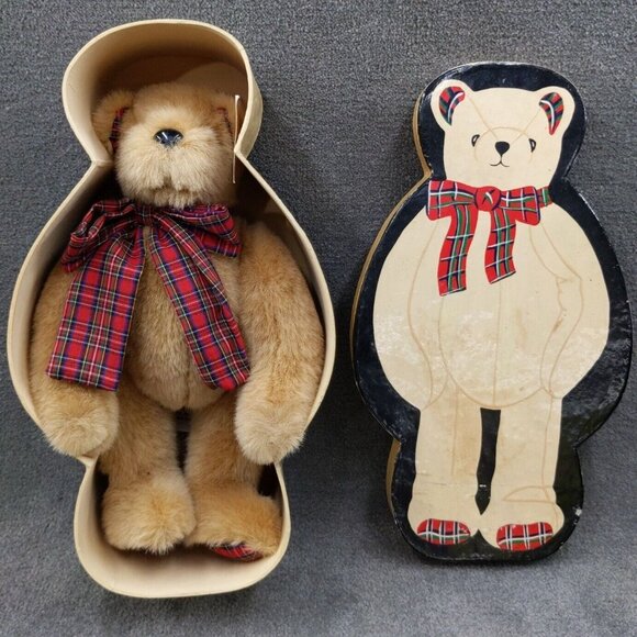 Vtg 1997 Alexander Plush Stuffed Teddy Bear M&G Pacific w/ Original Wood Box - Picture 1 of 12